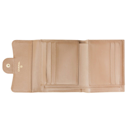 Chanel Caviar Leather CC Flap Compact Wallet