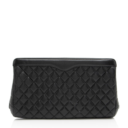 Chanel Caviar Leather CC Frame Clutch (SHF-sS7xNc)