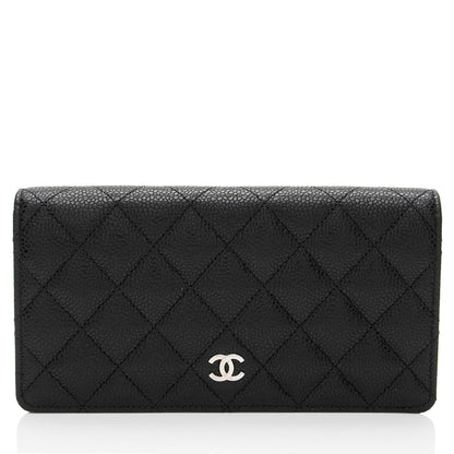 Chanel Caviar Leather CC Yen Wallet
