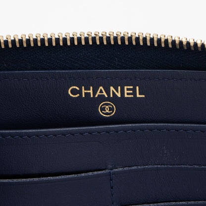 Chanel Caviar Leather CC Zip Around Wallet (SHF-dr4Upy)