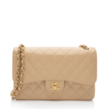 Chanel Caviar Leather Classic Jumbo Double Flap Bag