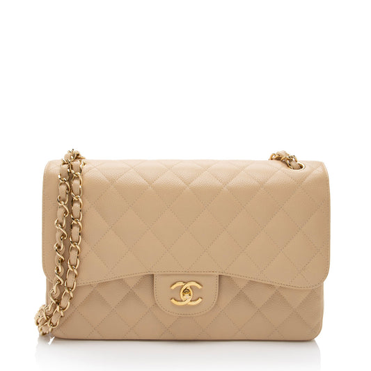 Chanel Caviar Leather Classic Jumbo Double Flap Bag