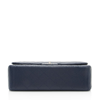 Chanel Caviar Leather Classic Maxi Double Flap Bag (SHF-U7Rzaz)