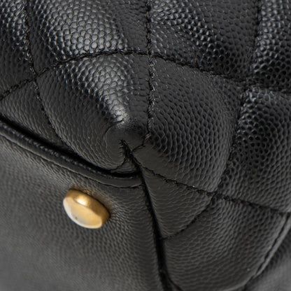 Chanel Caviar Leather Coco Top Handle Medium Flap Bag
