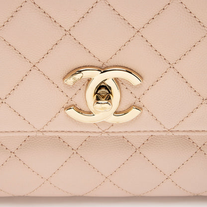 Chanel Caviar Leather Coco Top Handle Small Flap Bag