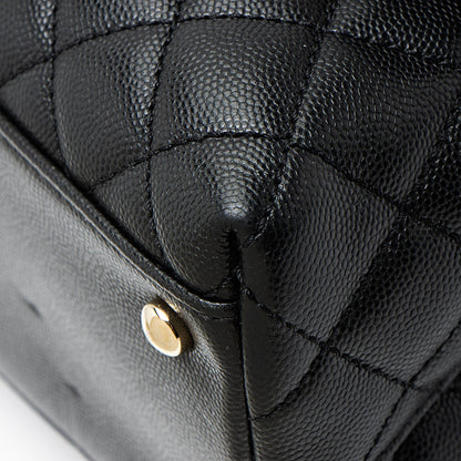 Chanel Caviar Leather Coco Top Handle Small Flap Bag