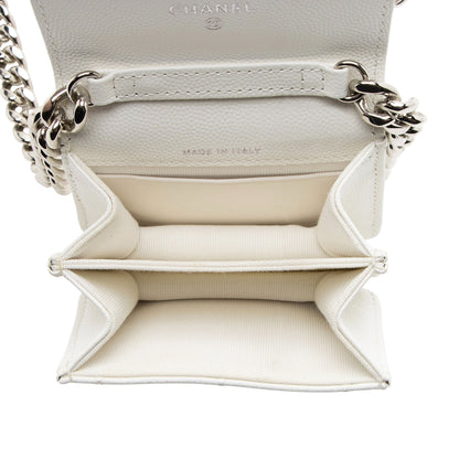 Chanel Caviar Leather Enamel Coco Clutch on Chain