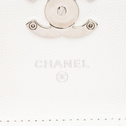 Chanel Caviar Leather Enamel Coco Clutch on Chain