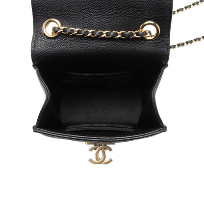 Chanel Caviar Leather Golden Class Phone Holder Crossbody (SHF-d2hiJL)