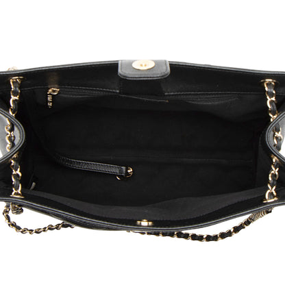 Chanel Caviar Leather In Out Flap Shopping Tote