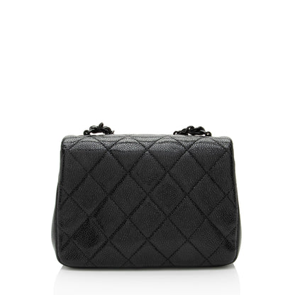 Chanel Caviar Leather Incognito Square Mini Flap Bag