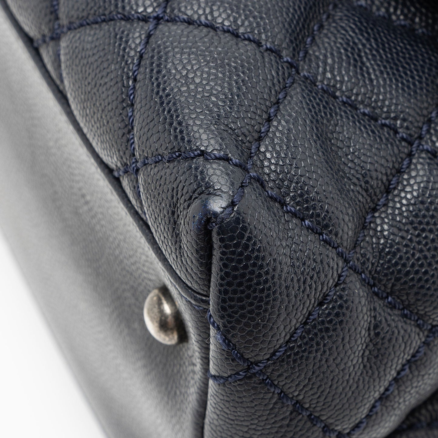 Chanel Caviar Leather Lizard Coco Small Top Handle