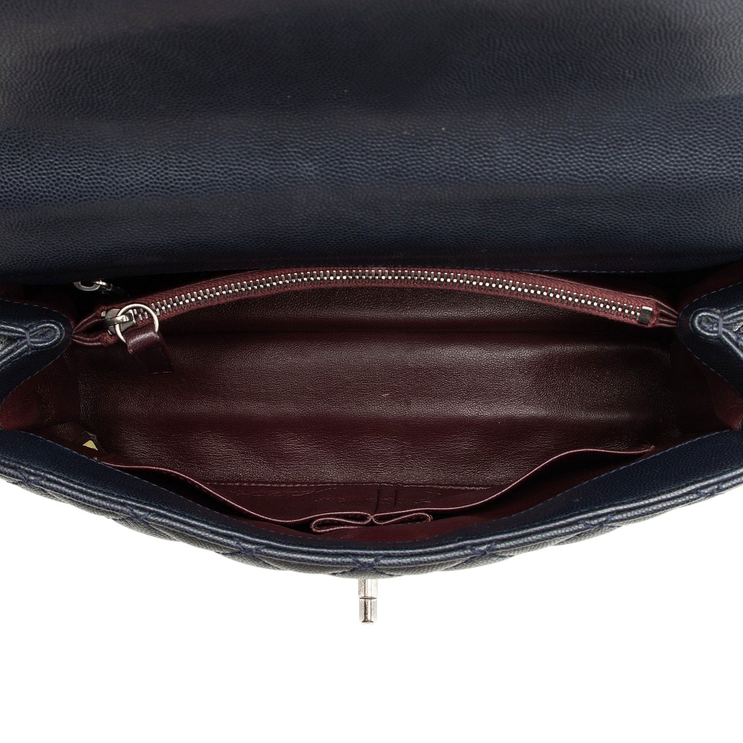 Chanel Caviar Leather Lizard Coco Small Top Handle