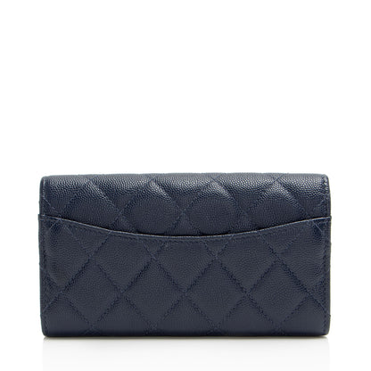 Chanel Caviar Leather Medium Flap Wallet