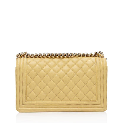 Chanel Caviar Leather Old Medium Boy Bag (SHF-RE0Ij5)