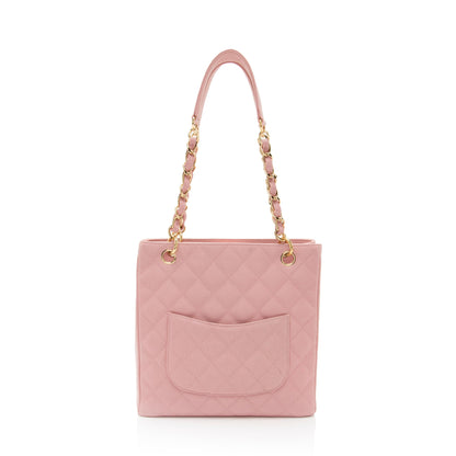 Chanel Caviar Leather Petite Shopping Tote (SHF-yT2Qvc)
