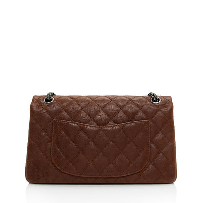 Chanel Caviar Leather Reissue 225 Double Flap Shoulder Bag (SHF-gheQo9)