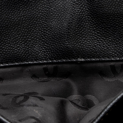Chanel Caviar Leather Stitched CC Flap Satchel (SHF-ewpcah)