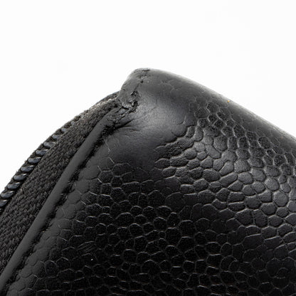 Chanel Caviar Leather Timeless Zip Around Wallet