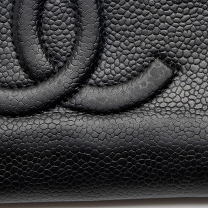Chanel Caviar Leather Timeless Zip Around Wallet