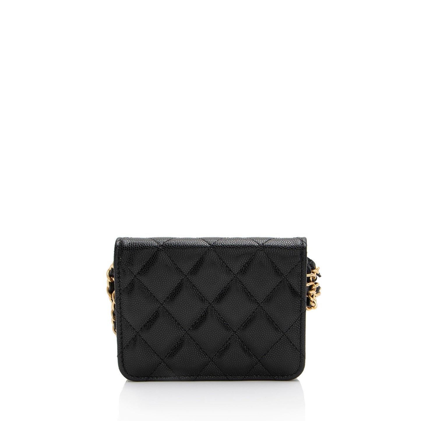 Chanel Caviar Leather Twist You Buttons Chain Belt Bag