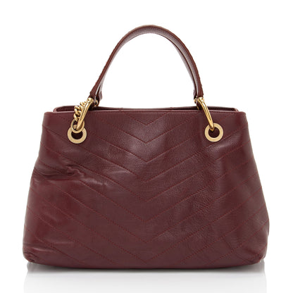 Chanel Chevron Calfskin Python Chic Small Shopping Tote