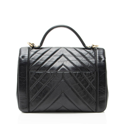 Chanel Chevron Calfskin Timeless Flap Top Handle