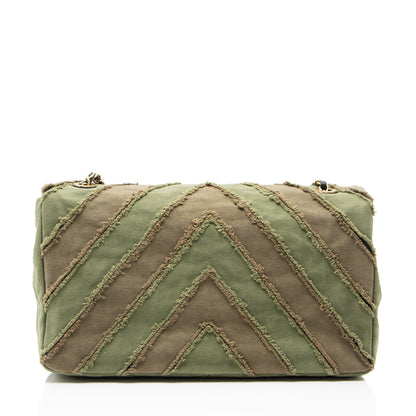 Chanel Chevron Canvas Patchwork Cuba CC Maxi Flap Bag