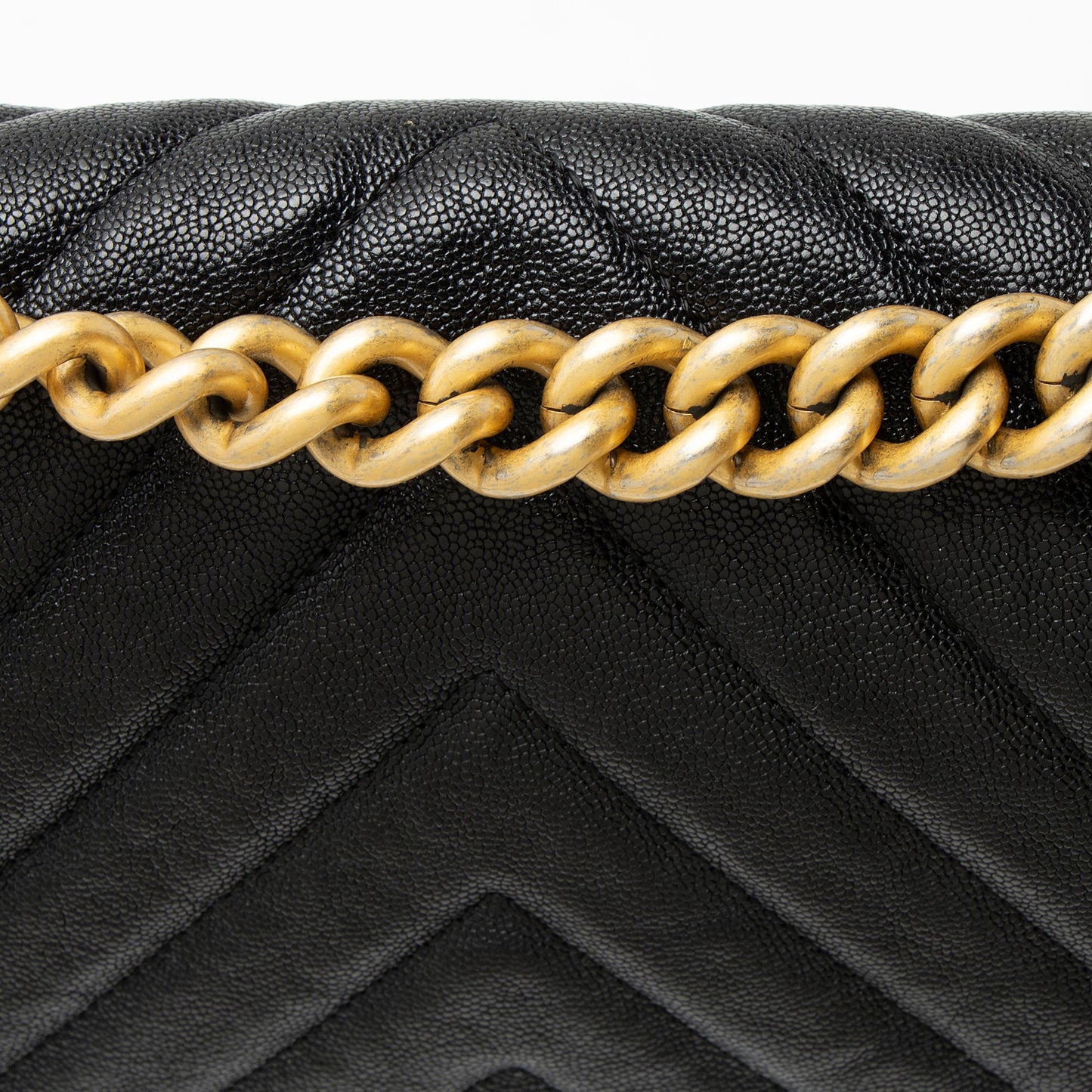 Chanel Chevron Caviar Leather Old Medium Boy Bag