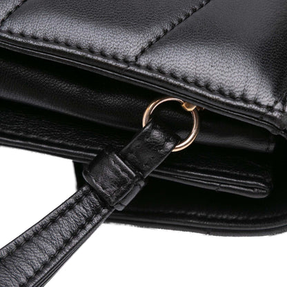 Chanel Chevron Lambskin CC Medallion Button Flap Clutch