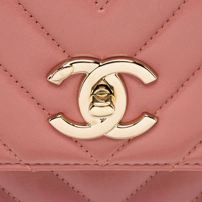 Chanel Chevron Lambskin Trendy CC Small Top Handle