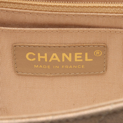 Chanel Chevron Metallic Caviar Leather Statement Small Flap Bag