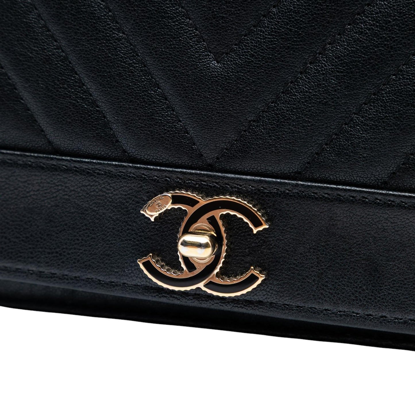 Chanel Chevron Sheepskin Mademoiselle Vintage Wallet on Chain