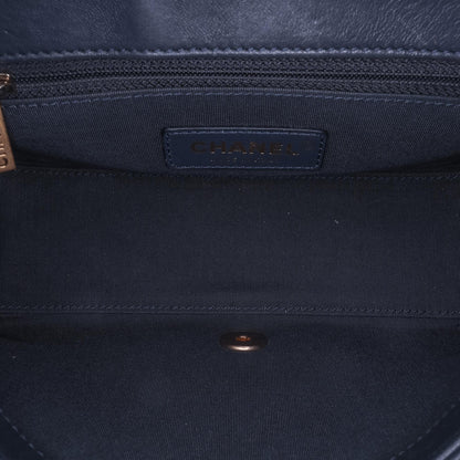 Chanel Chevron Sheepskin Stitched Chain Top Handle Flap