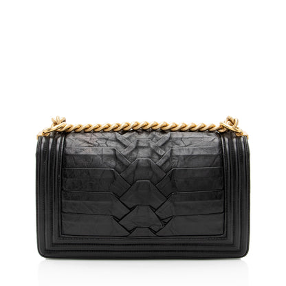 Chanel Crumpled Calfskin Old Medium Boy Bag