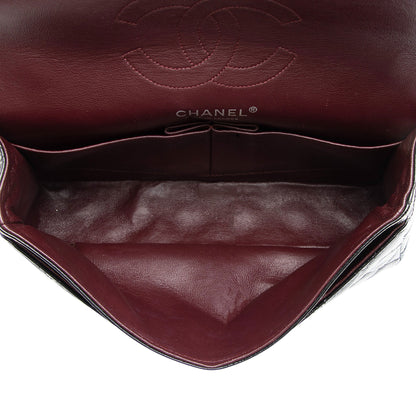 Chanel Crumpled Patent Leather Classic Medium Double Flap Bag
