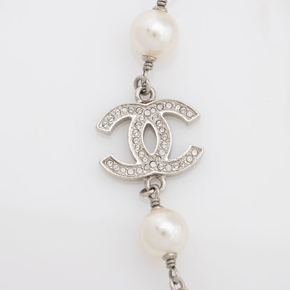 Chanel Crystal Pearl CC Long Necklace