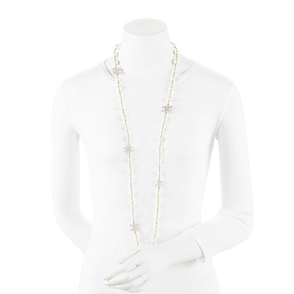 Chanel Crystal Pearl CC Long Necklace