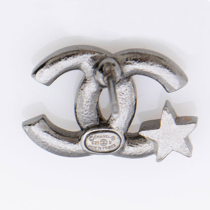 Chanel Crystal Star CC Stud Earrings (SHF-dkIPLL)