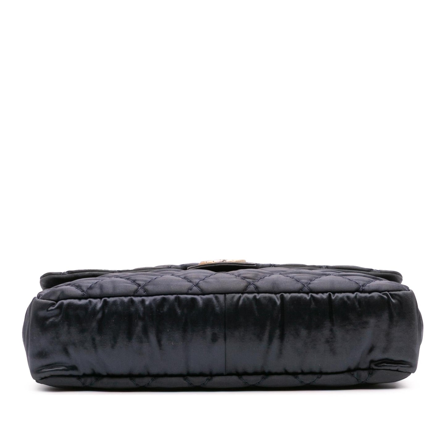 Chanel Extra Large CC Quilted Satin Single Flap