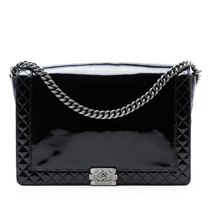 Chanel Extra Large Patent Boy Reverso Flap