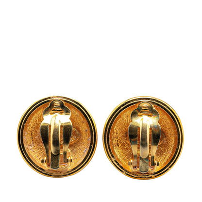 Chanel Gold Plated CC Clip On Earrings
