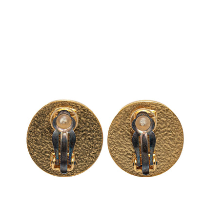 Chanel Gold Plated CC Clip On Earrings
