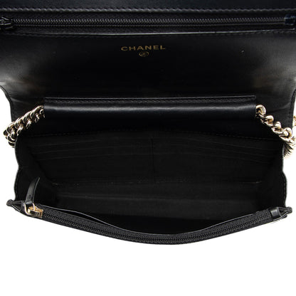 Chanel Caviar Leather Boy Wallet on Chain