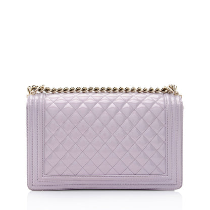 Chanel Patent Leather New Medium Boy Bag