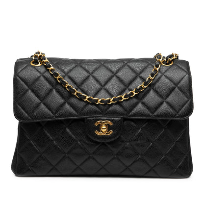 Chanel Jumbo Quilted Caviar Double Sided Flap