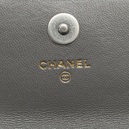 Chanel Lambskin 19 Flap Coin Purse With Chain