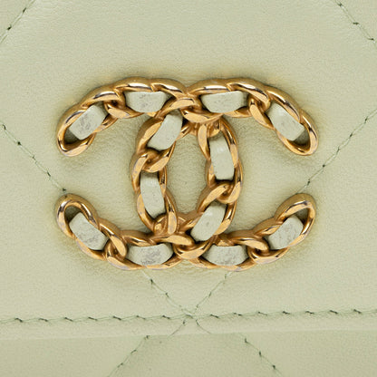 Chanel Lambskin 19 Flap Coin Purse on Chain