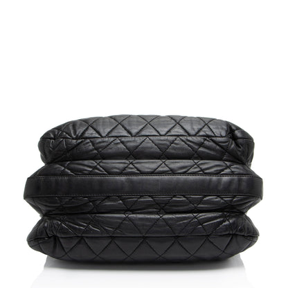 Chanel Lambskin 3 Accordion Maxi Flap Bag