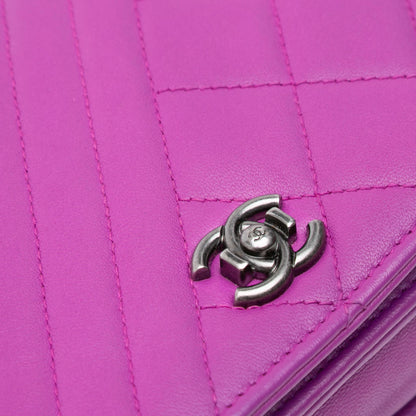 Chanel Lambskin Coco Boy Wallet On Chain